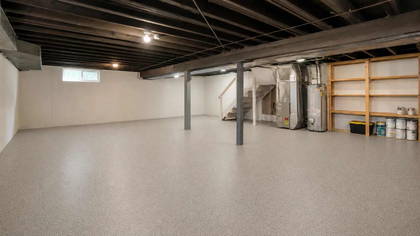 Design visualization of a light neutral basement coating